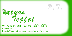 matyas tejfel business card